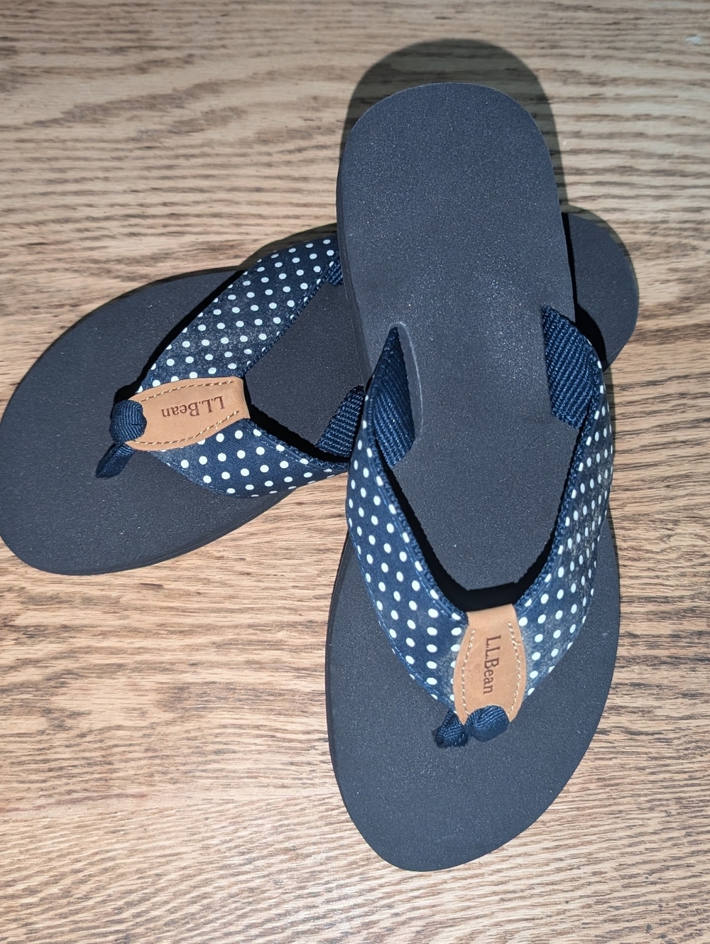 LL Bean Flip-flops New In Package Women's Size 8M, Navy/White - Picture 6 of 6